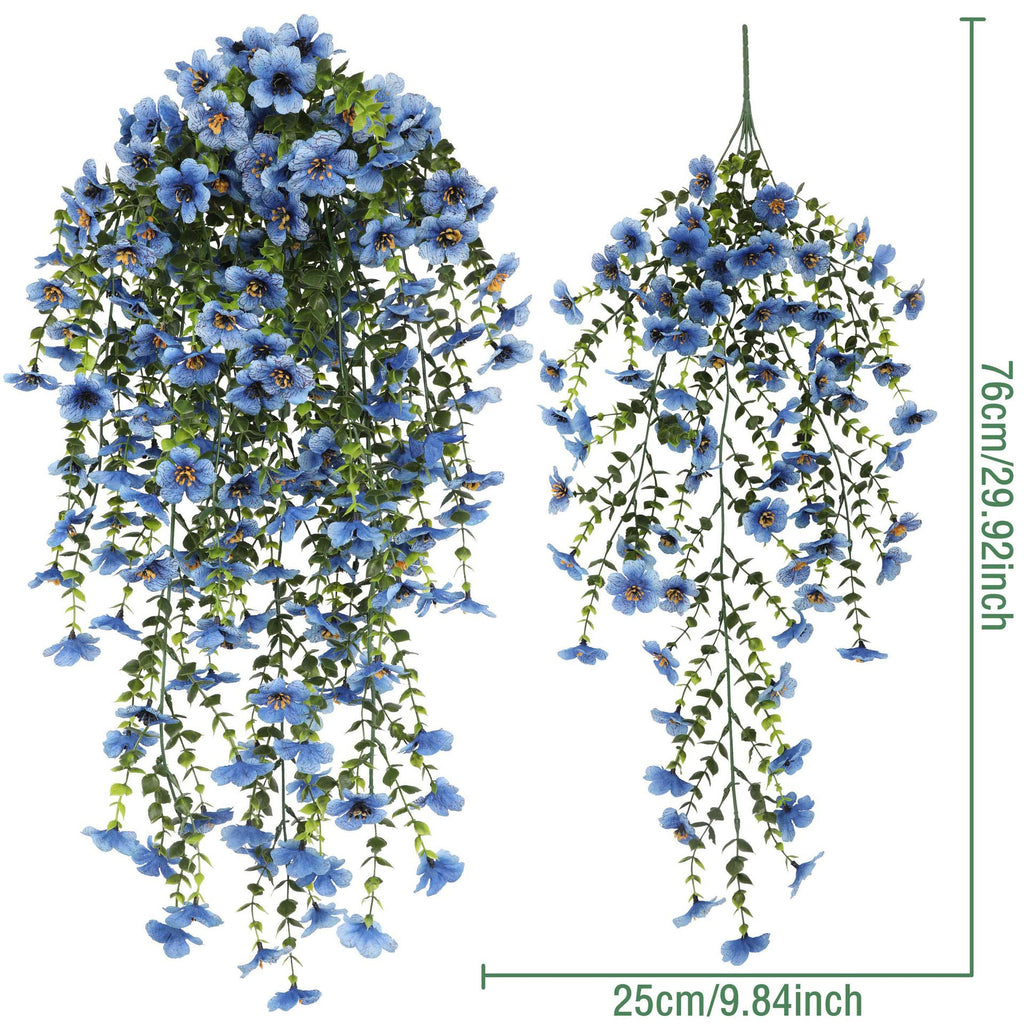 EVERIVELLE Hanging Artificial Eucalyptus & Violet Floral Spray