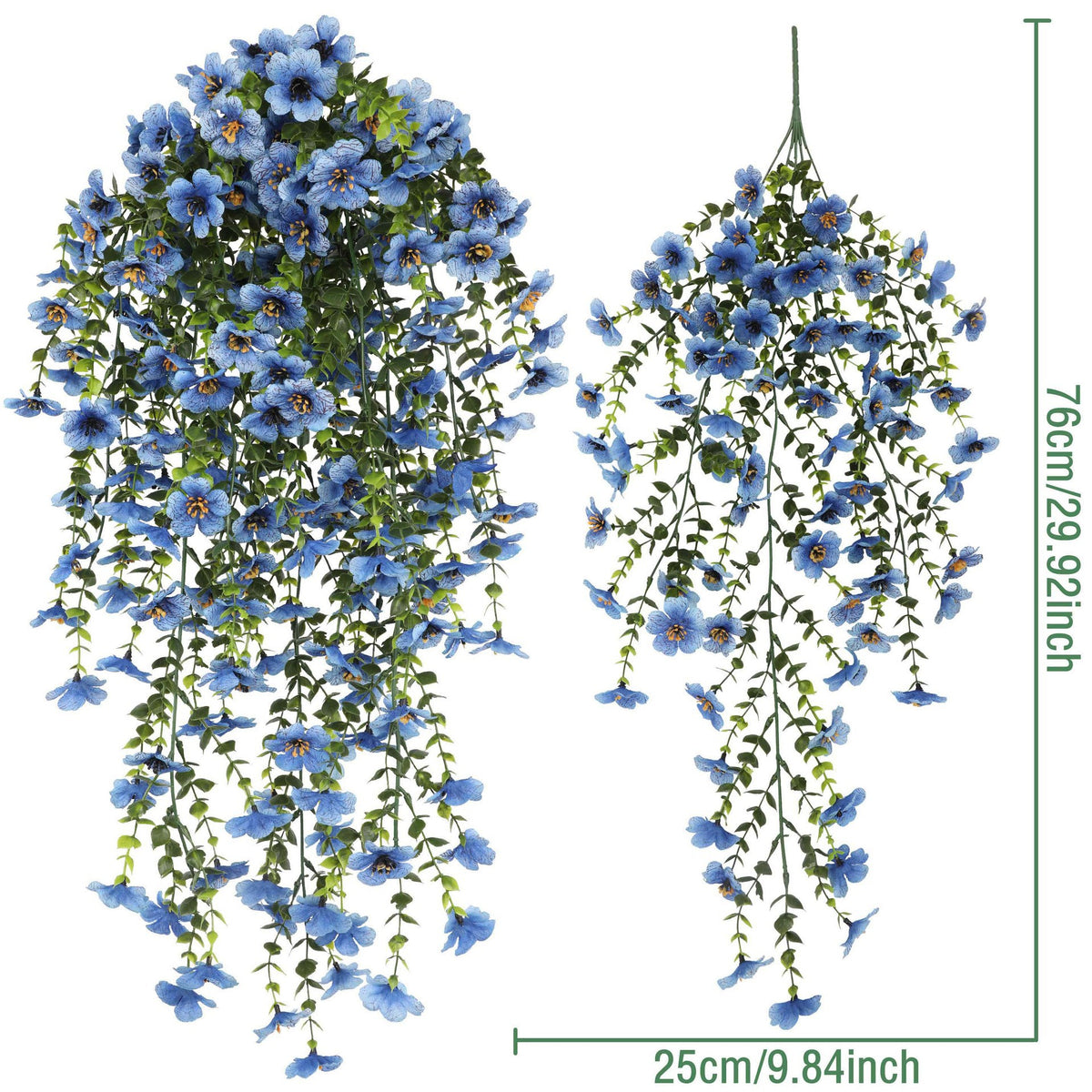 EVERIVELLE Hanging Artificial Eucalyptus & Violet Floral Spray