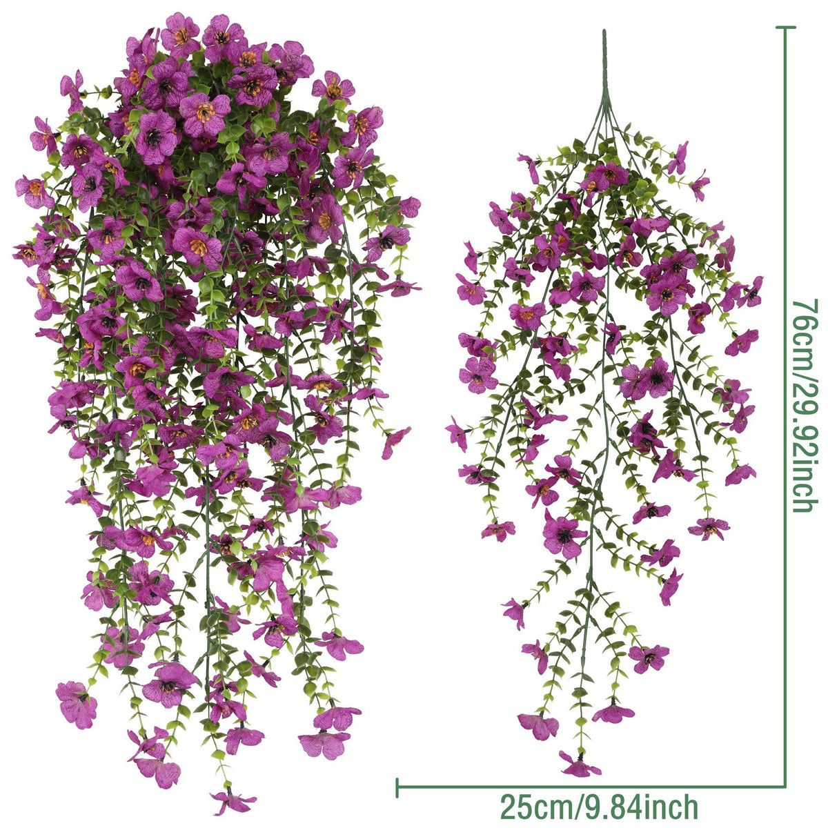 EVERIVELLE Hanging Artificial Eucalyptus & Violet Floral Spray
