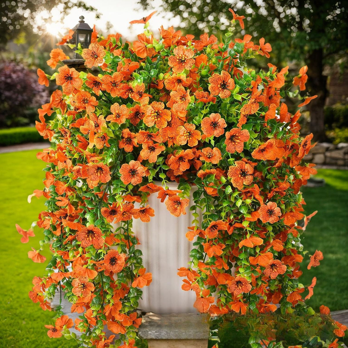 EVERIVELLE Hanging Artificial Eucalyptus & Violet Floral Spray