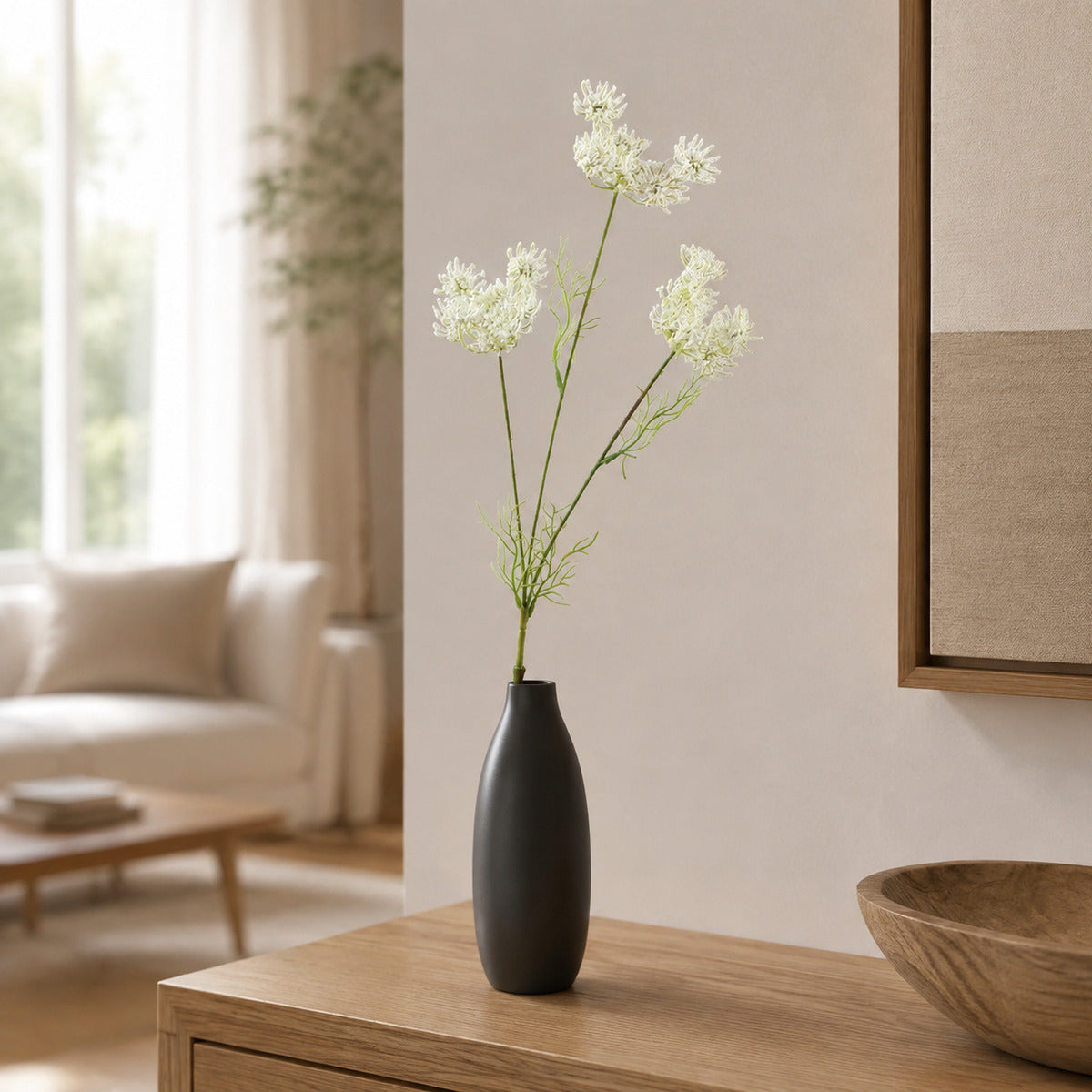 EVERIVELLE Three-Head Artificial Lace Flower Stem