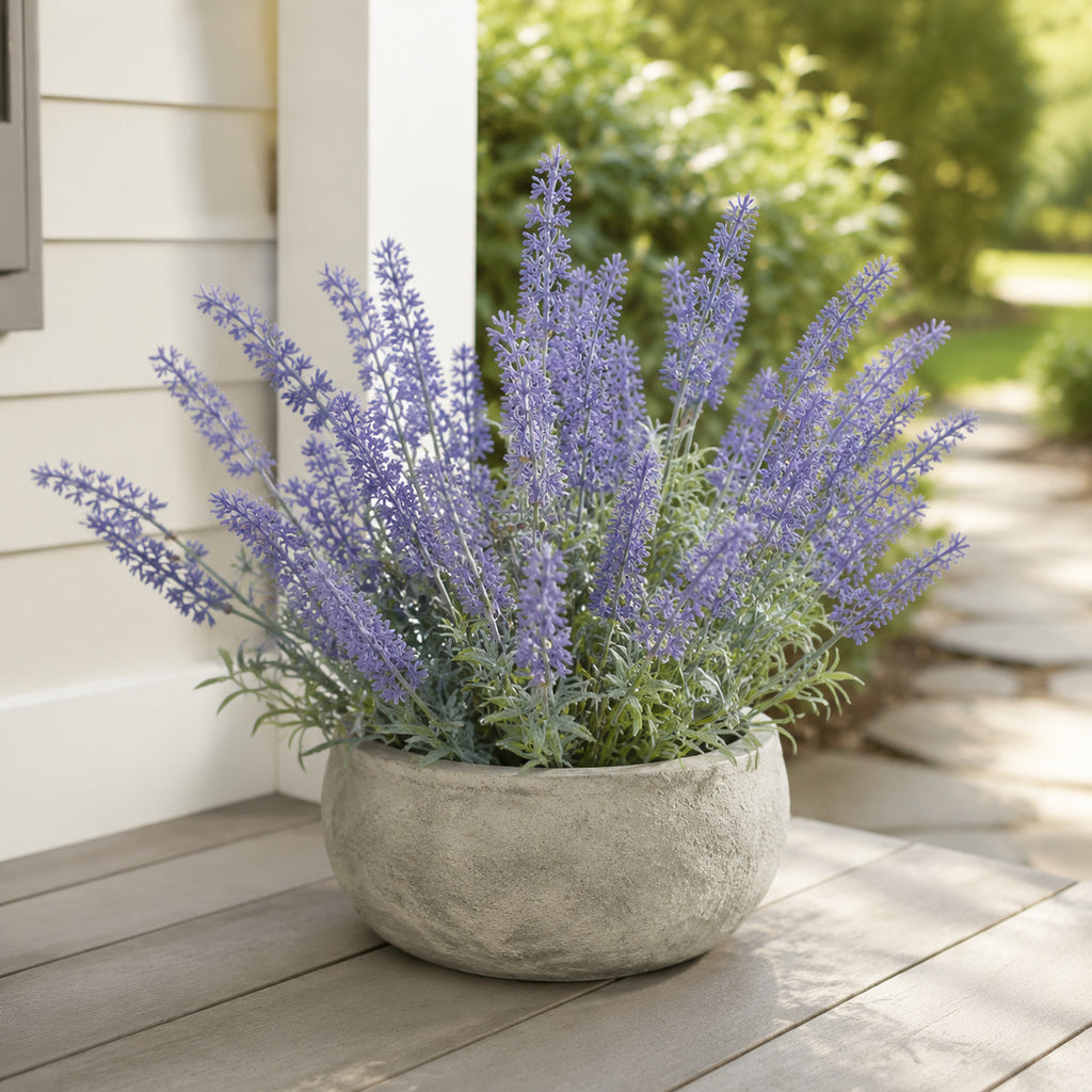 EVERIVELLE 15.7-Inch Five-Branch Artificial Lavender Stem