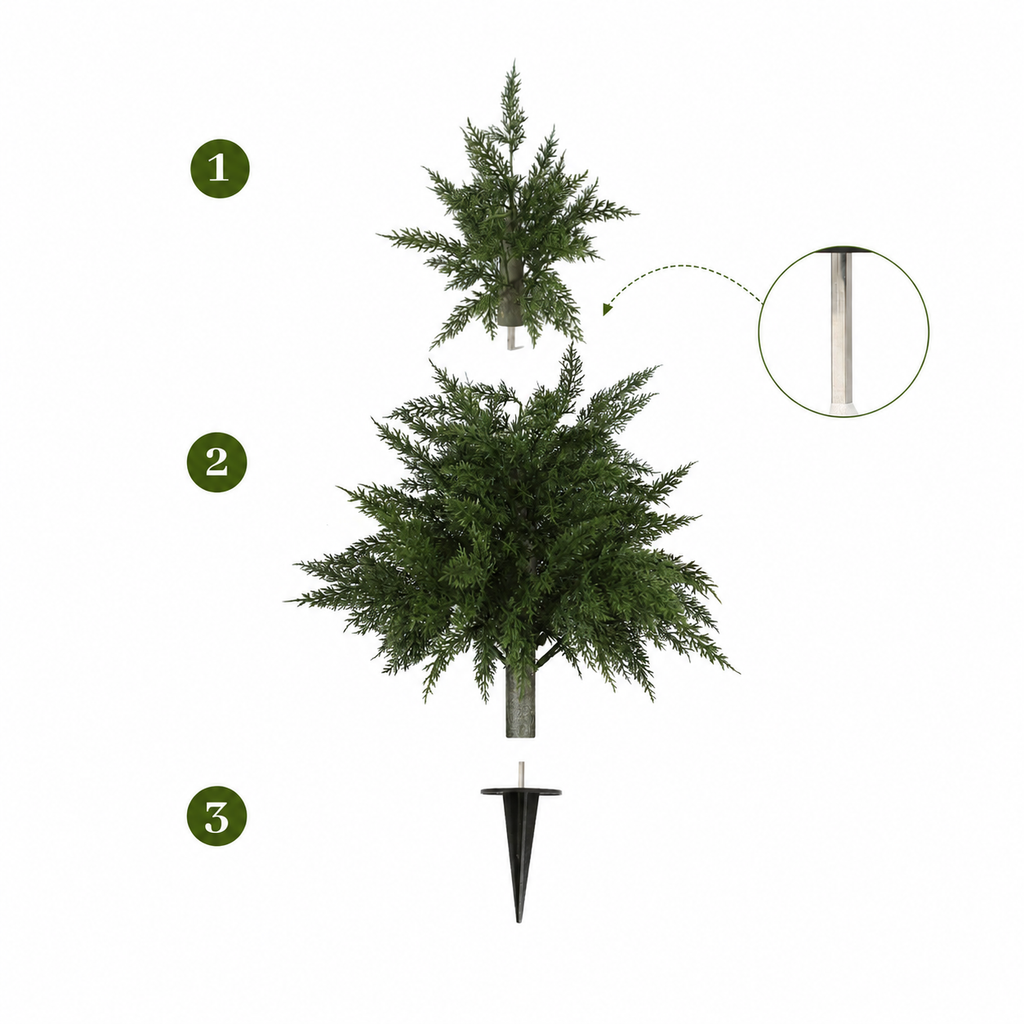 EVERIVELLE Artificial Cedar Tree Garden Stake