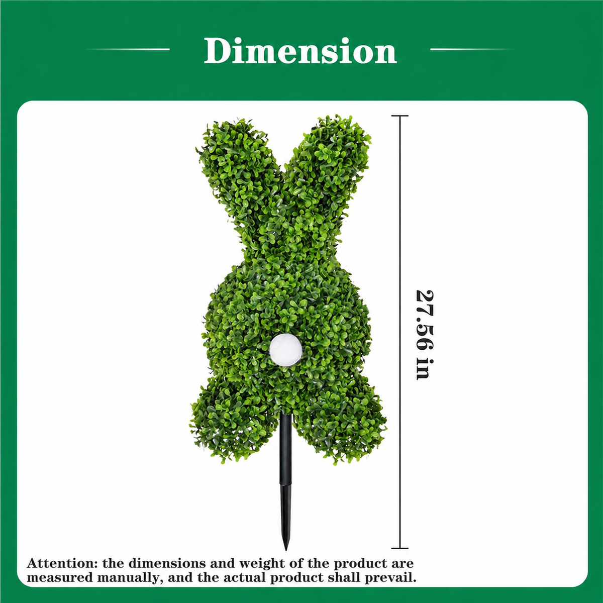 EVERIVELLE Artificial Boxwood Easter Bunny Garden Stake