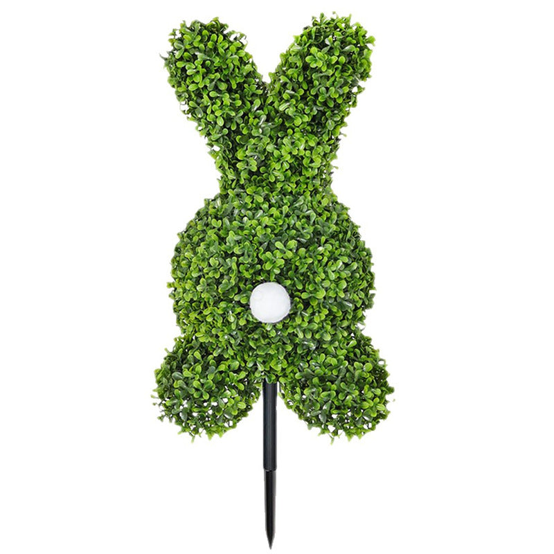 EVERIVELLE Artificial Boxwood Easter Bunny Garden Stake