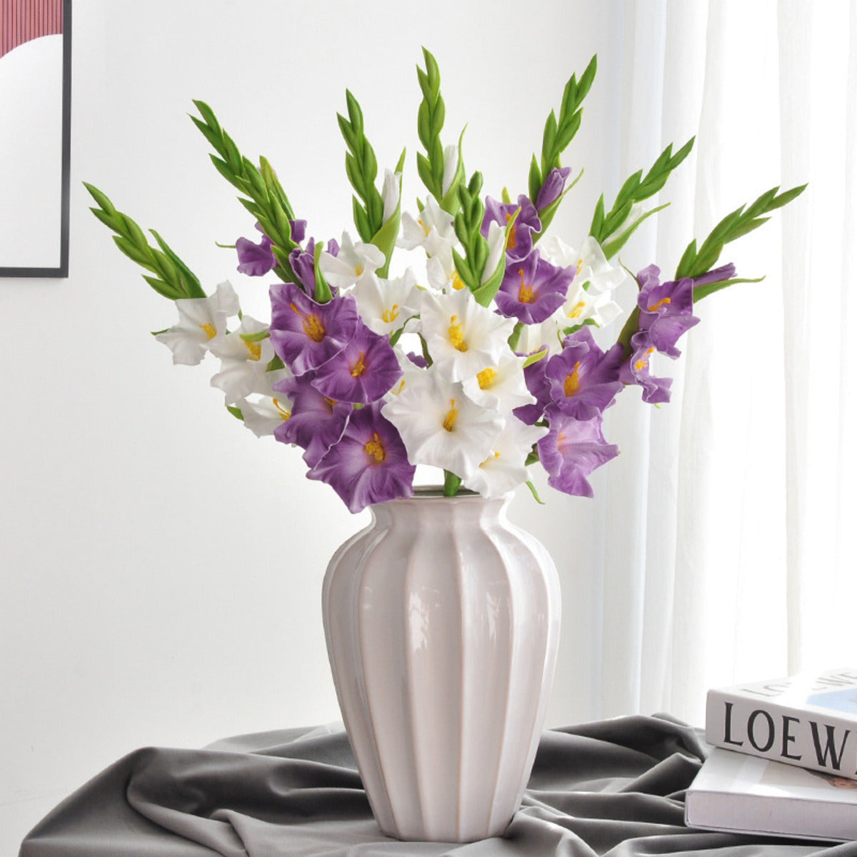 EVERIVELLE 22-Inch PU Artificial Gladiolus Stem