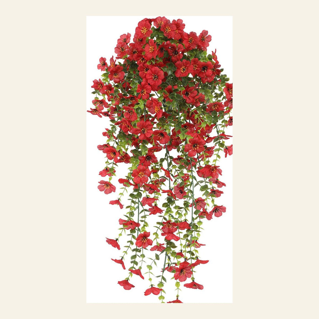 EVERIVELLE Hanging Artificial Eucalyptus & Violet Floral Spray