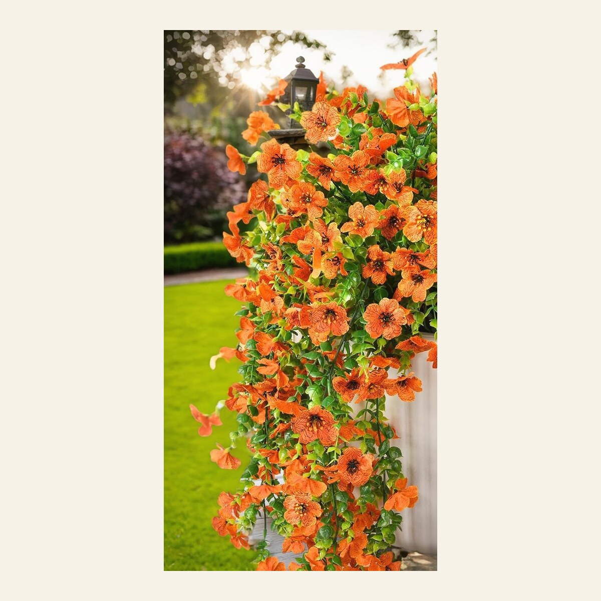 EVERIVELLE Hanging Artificial Eucalyptus & Violet Floral Spray
