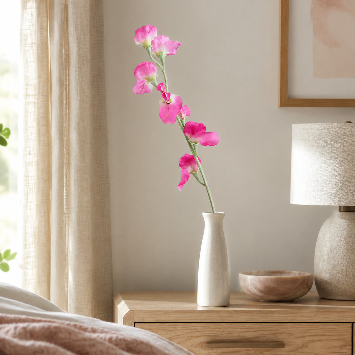 EVERIVELLE 24.8-Inch Artificial Sweet Pea Stem