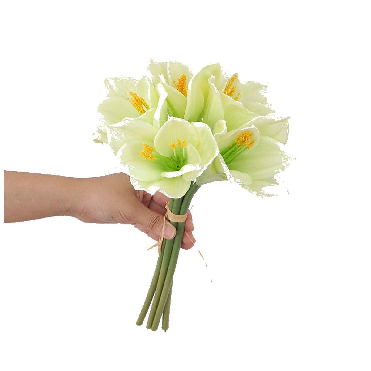 EVERIVELLE 13.8-Inch Five-Stem Soft-Touch Artificial Amaryllis Bouquet