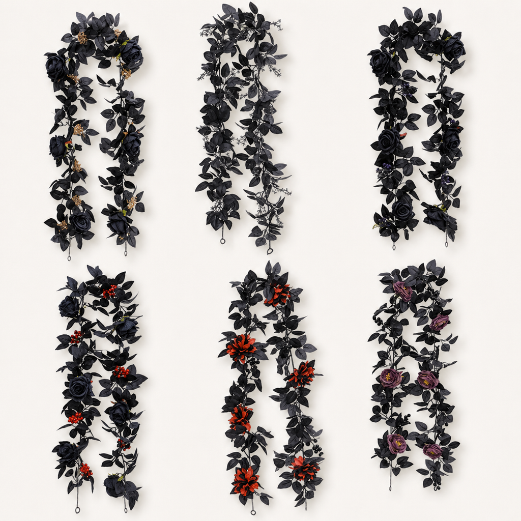 Black halloween garland style collection
