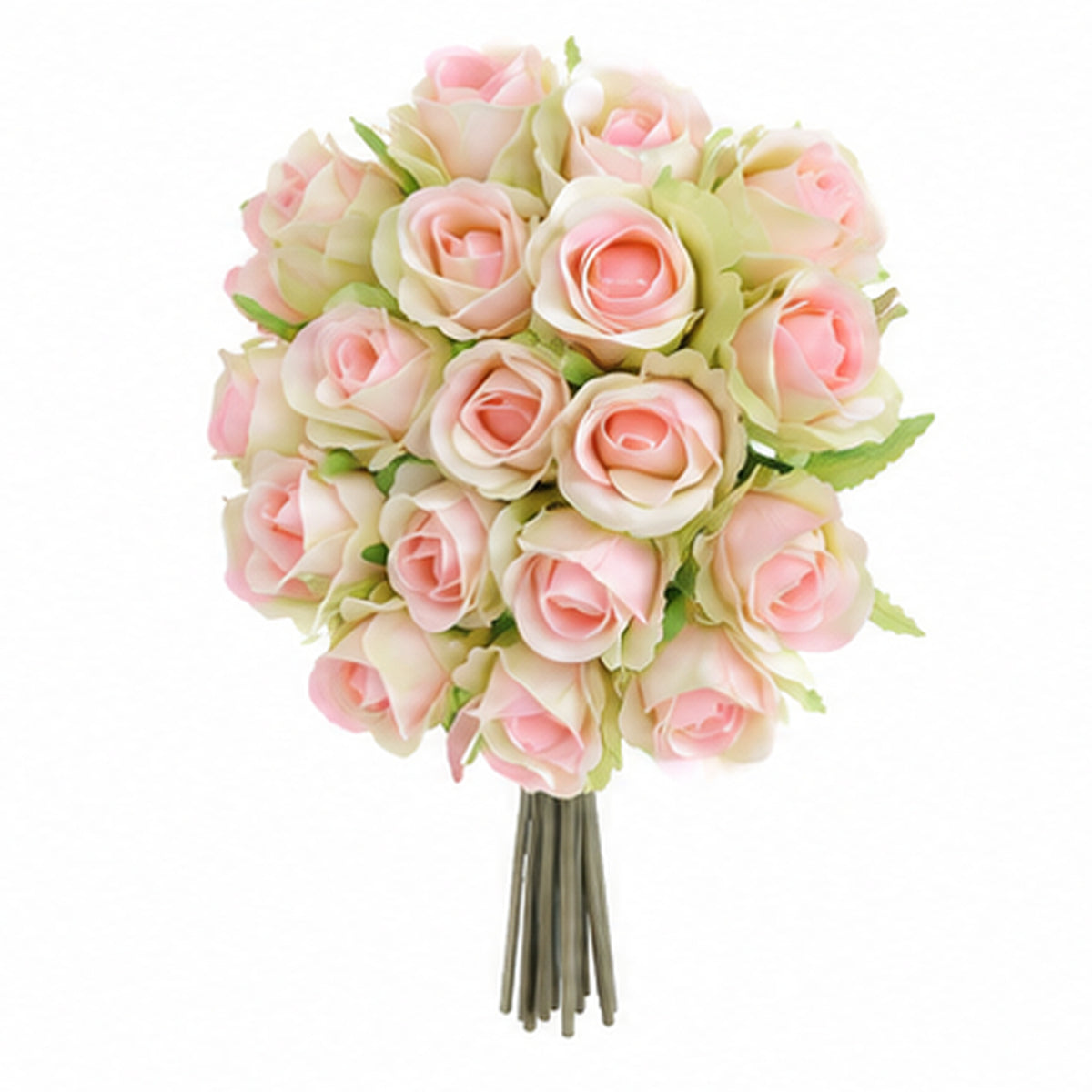 EVERIVELLE 8.7-Inch 22-Head Artificial Mini Rosebud Bouquet
