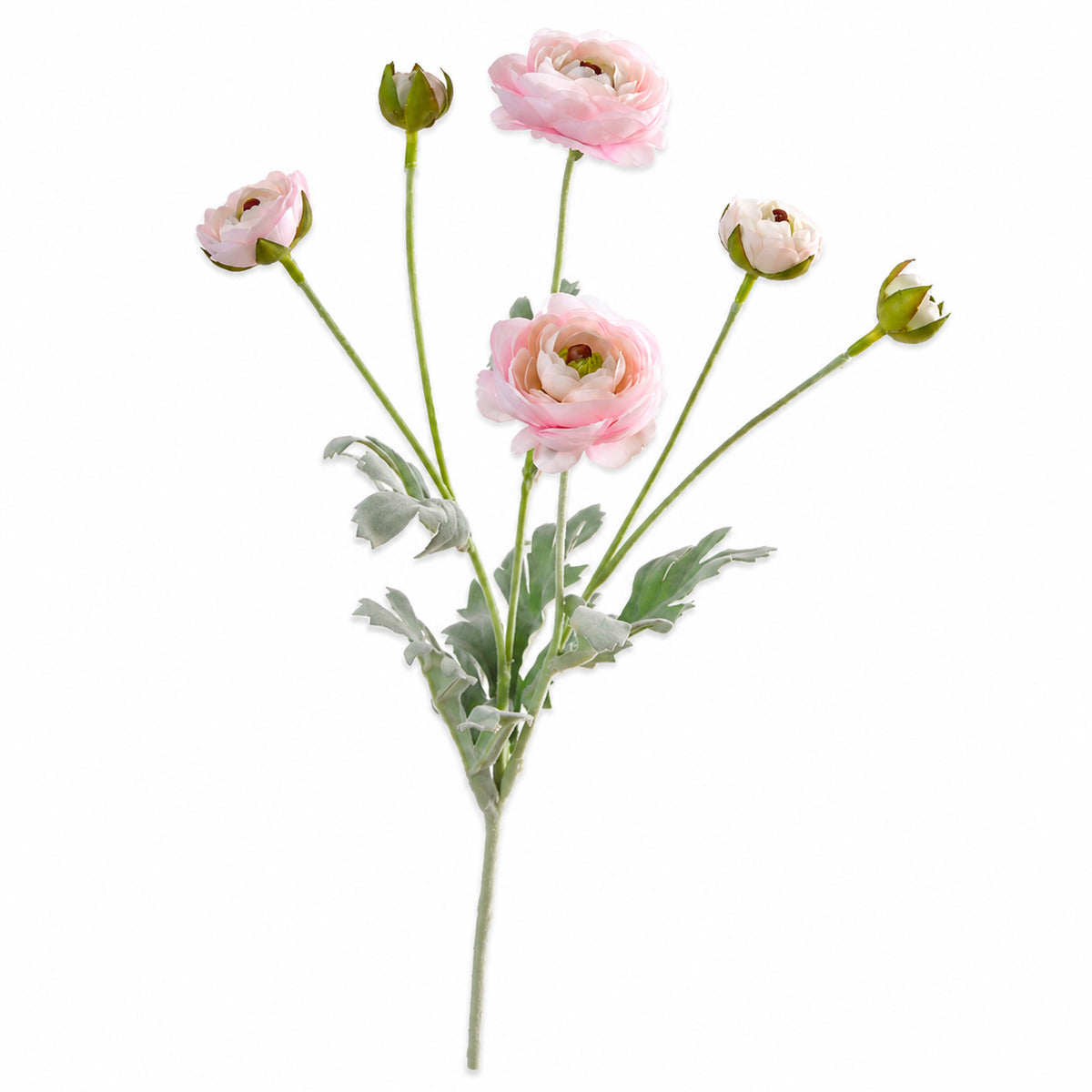 EVERIVELLE 27.2-Inch Six-Head Flocked Artificial Ranunculus Stem