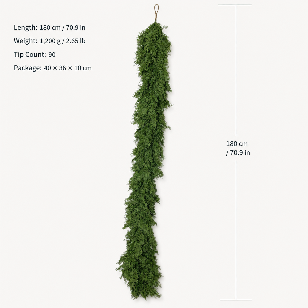Cedar garland green 90 tip dimensions