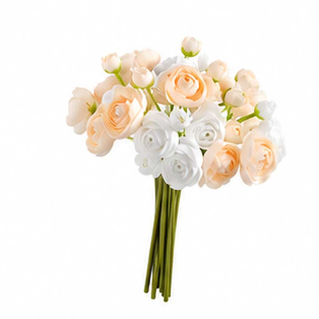 EVERIVELLE 10.2-Inch Artificial Ranunculus Bouquet — 9, 12 or 15 Stems