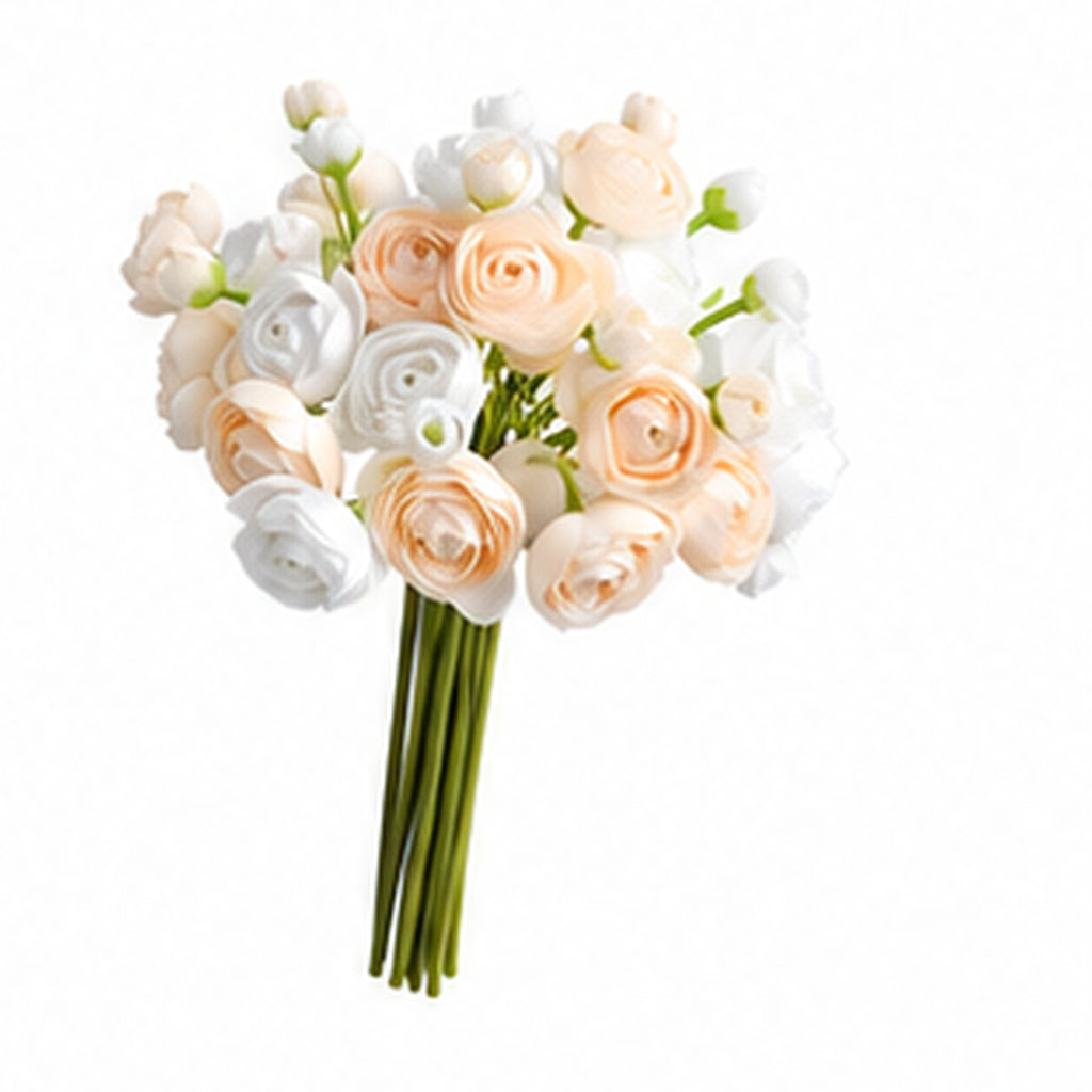 EVERIVELLE 10.2-Inch Artificial Ranunculus Bouquet — 9, 12 or 15 Stems