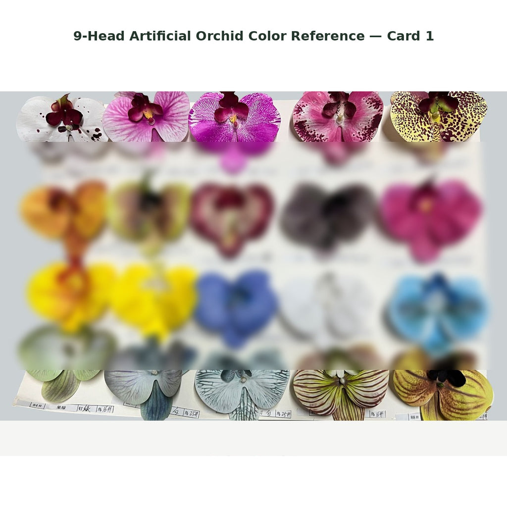 EVERIVELLE Nine-Head Artificial Phalaenopsis Orchid Stem