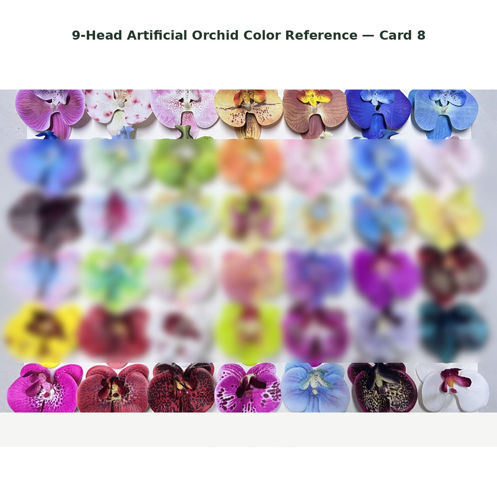 EVERIVELLE Nine-Head Artificial Phalaenopsis Orchid Stem