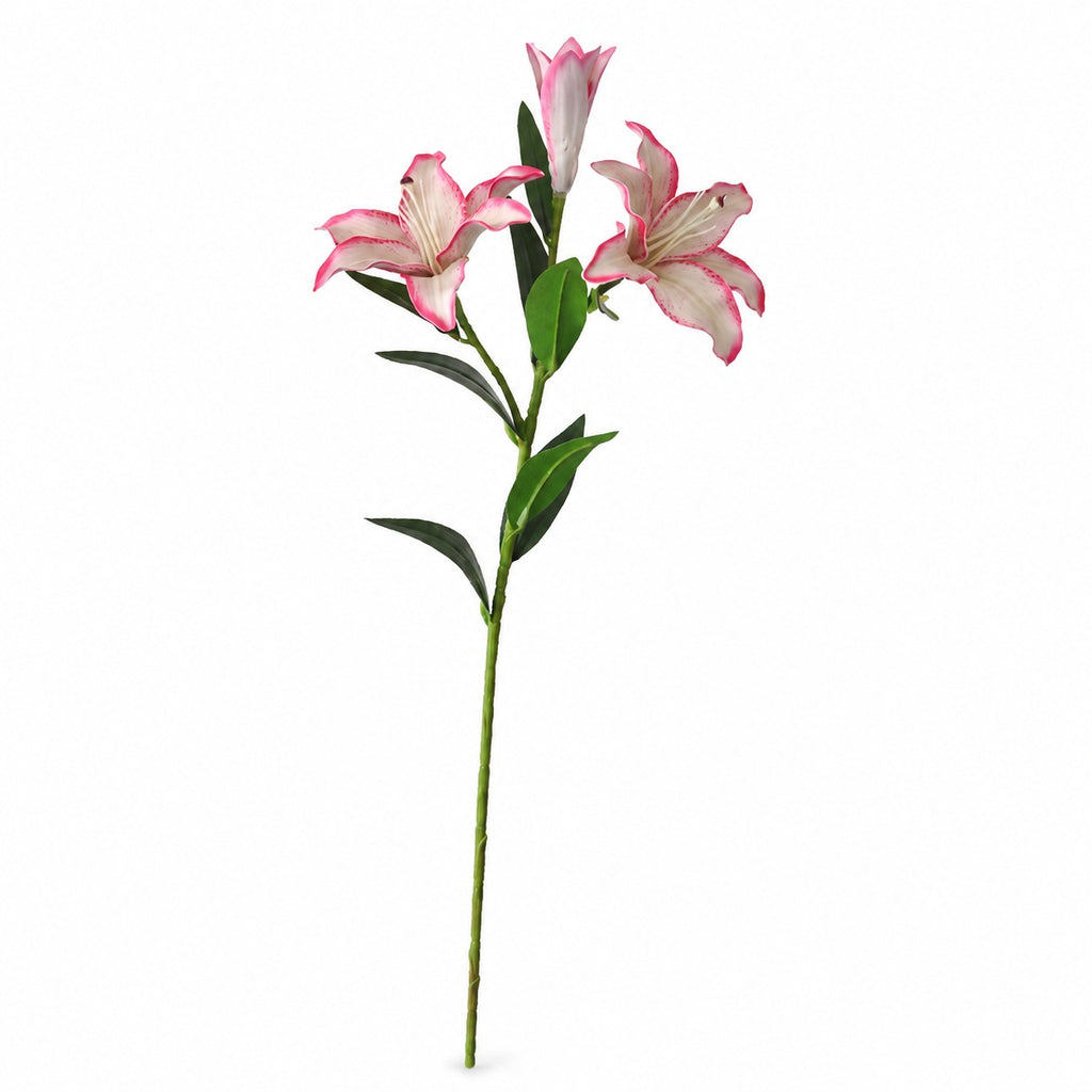 EVERIVELLE Three-Head Painted Artificial Lily Stem