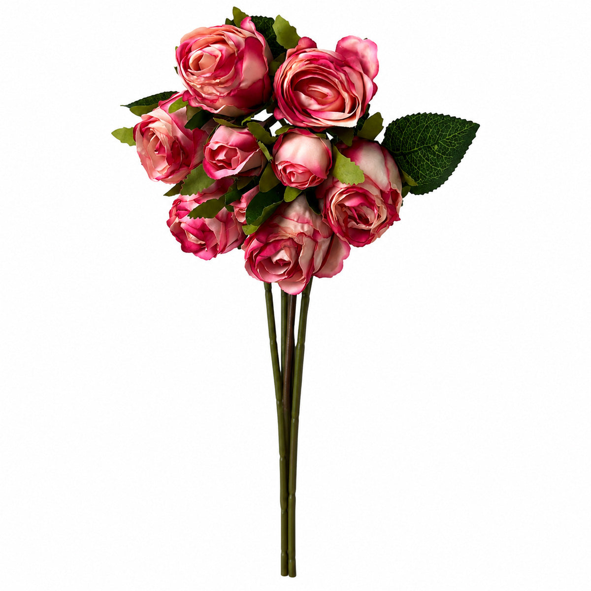 EVERIVELLE 11.8-Inch Nine-Head Artificial Rose Bouquet