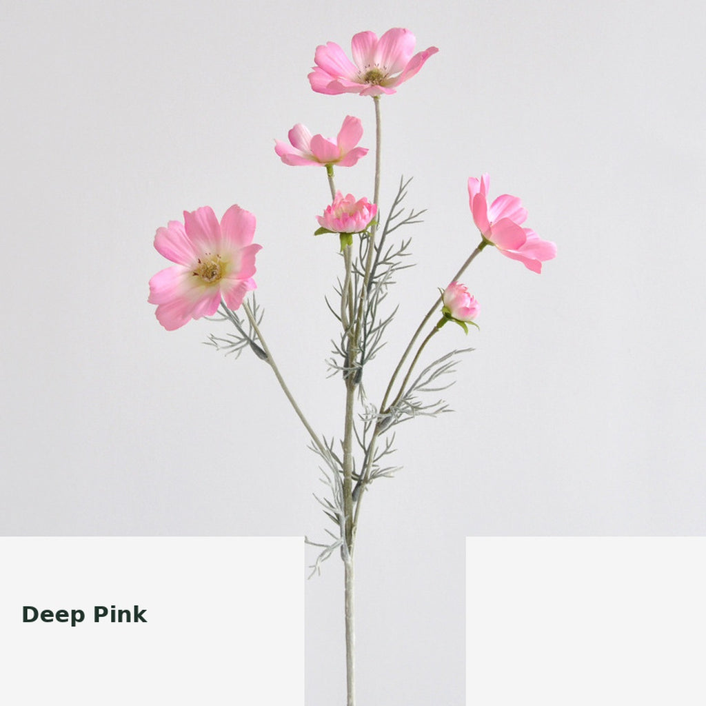 EVERIVELLE Six-Head Flocked Artificial Cosmos Spray