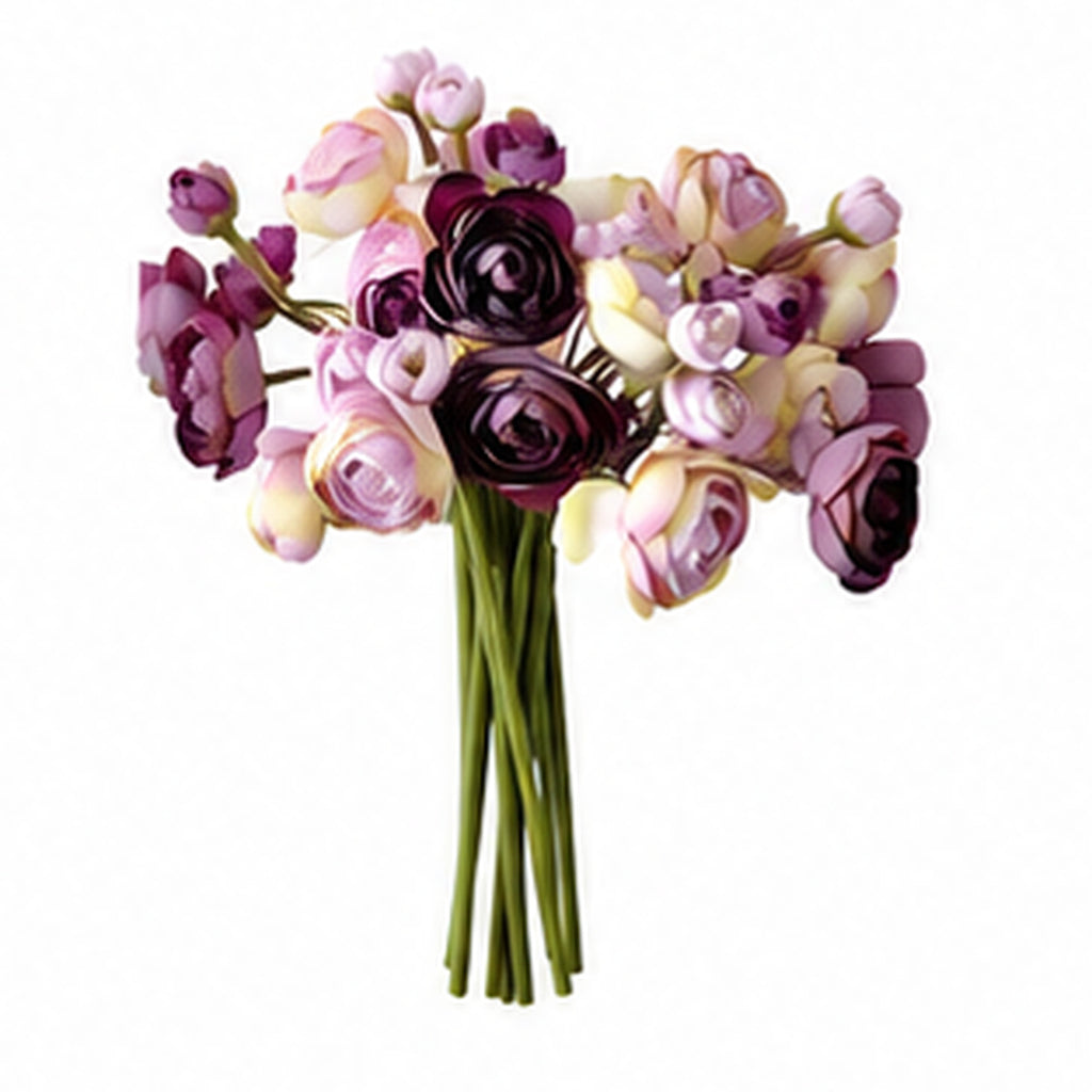 EVERIVELLE 10.2-Inch Artificial Ranunculus Bouquet — 9, 12 or 15 Stems