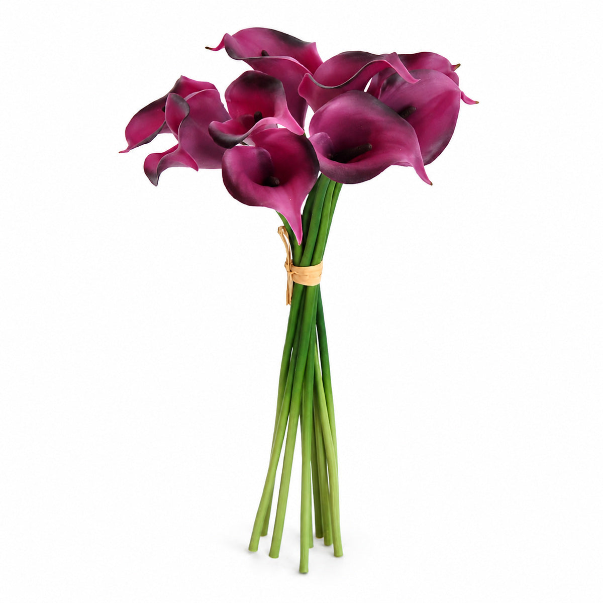 Deep Purple 32.3-Inch Artificial Lisianthus Flower Stem on a pure white background