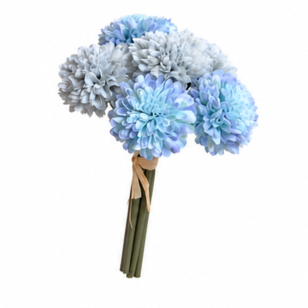EVERIVELLE 7.5-Inch Six-Stem Mini Pom-Pom Chrysanthemum Bouquet