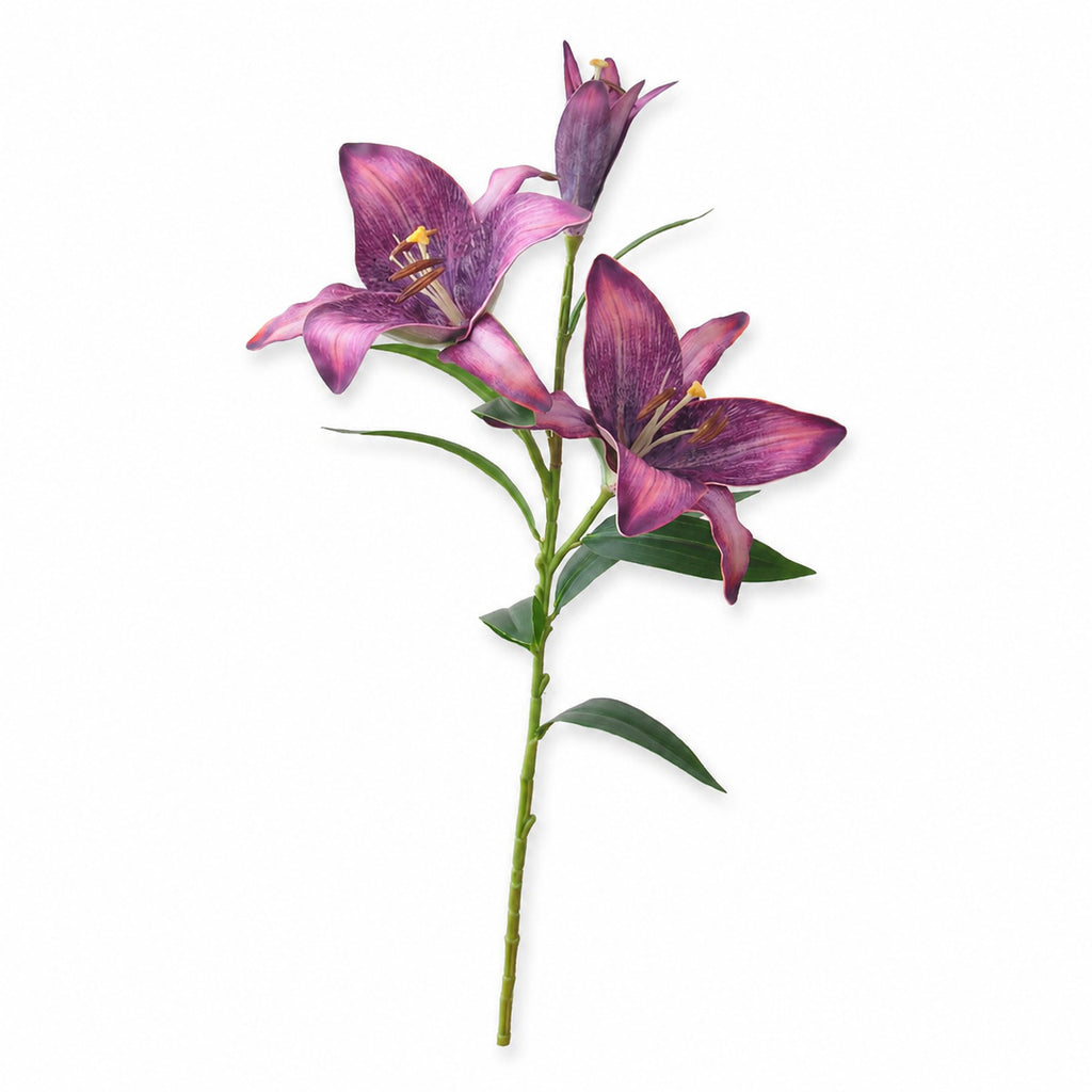 EVERIVELLE 34.3-Inch Three-Head EVA Artificial Lily Stem