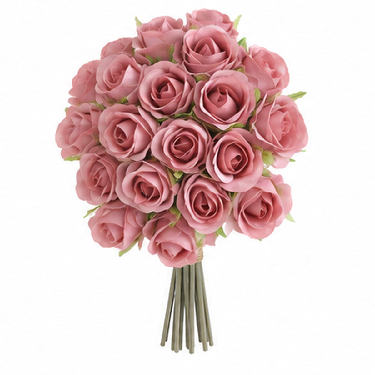 EVERIVELLE 8.7-Inch 22-Head Artificial Mini Rosebud Bouquet