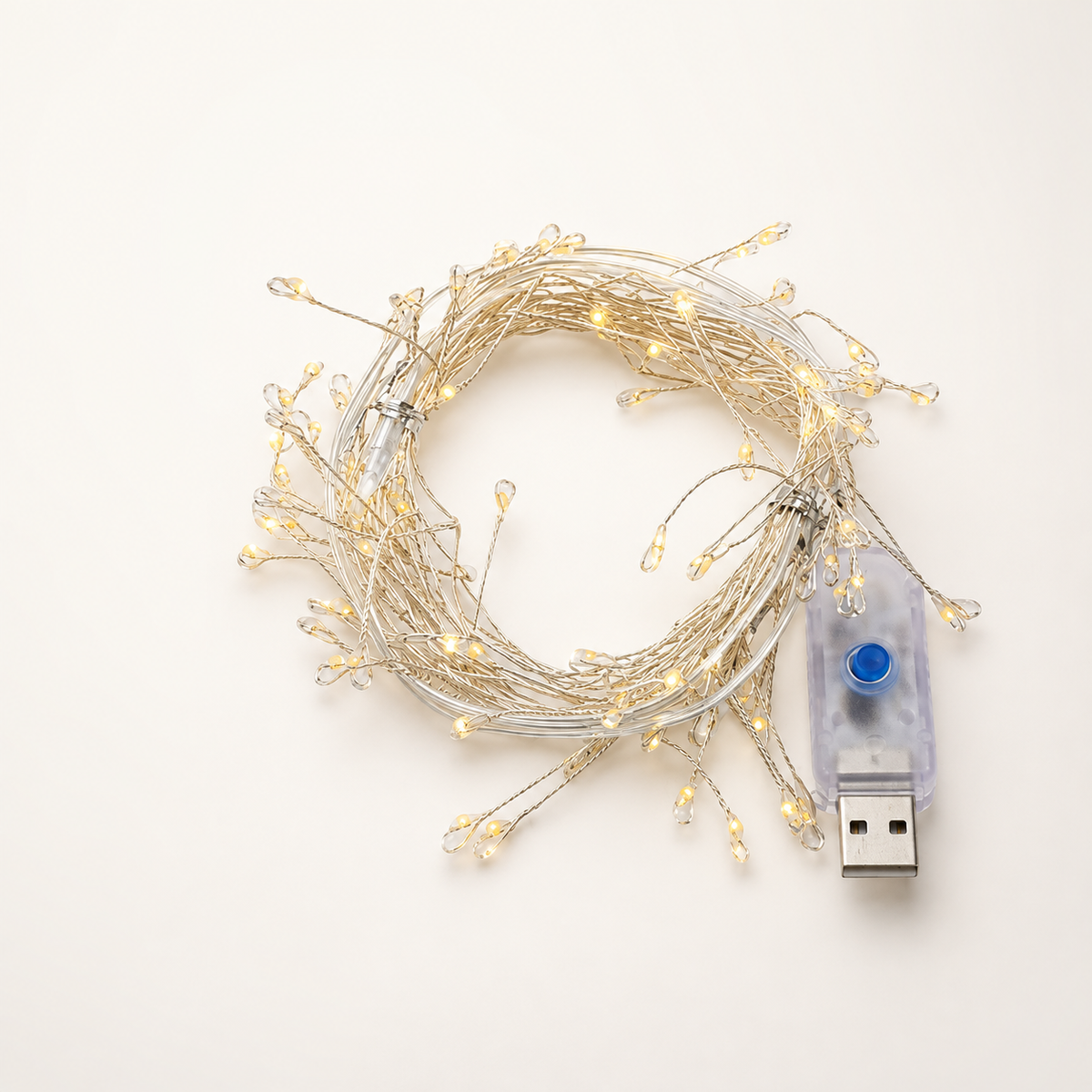 Firecracker string lights warm white USB