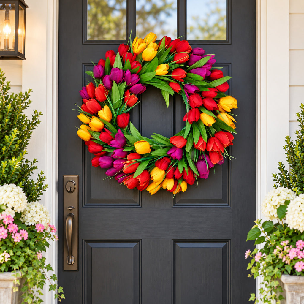 Colorful Tulip Spring Wreath Collection