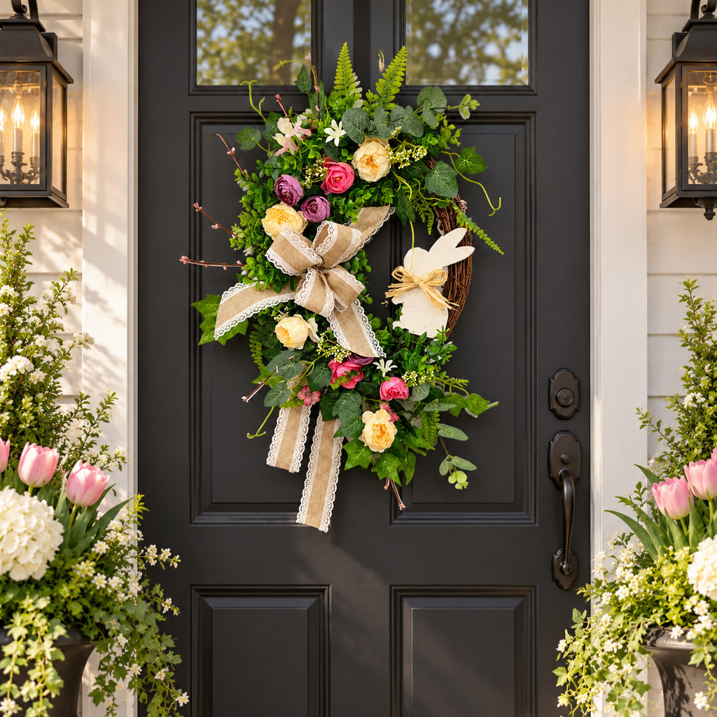 Easter Bunny Floral Door Wreath Collection