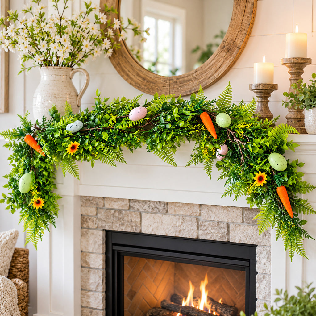 Easter Egg & Carrot Greenery Garland