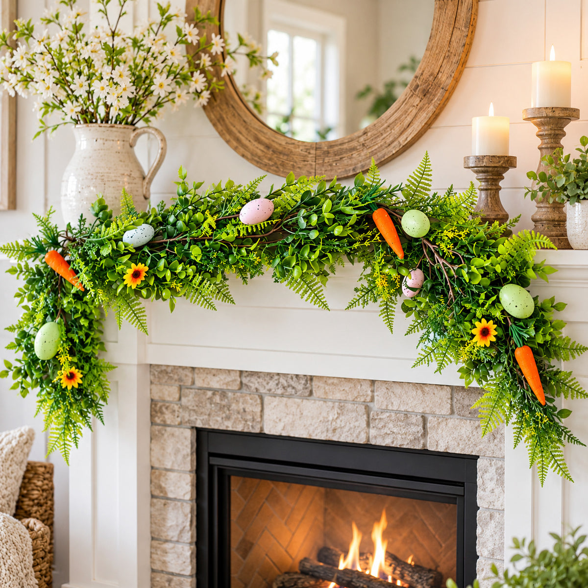 Easter Egg & Carrot Greenery Garland