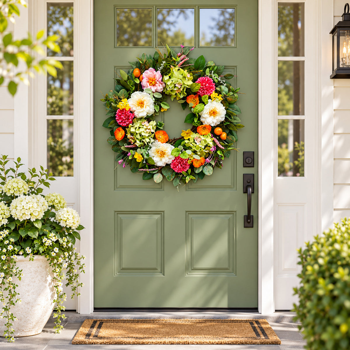 Peony, Hydrangea & Eucalyptus Spring Wreath Collection