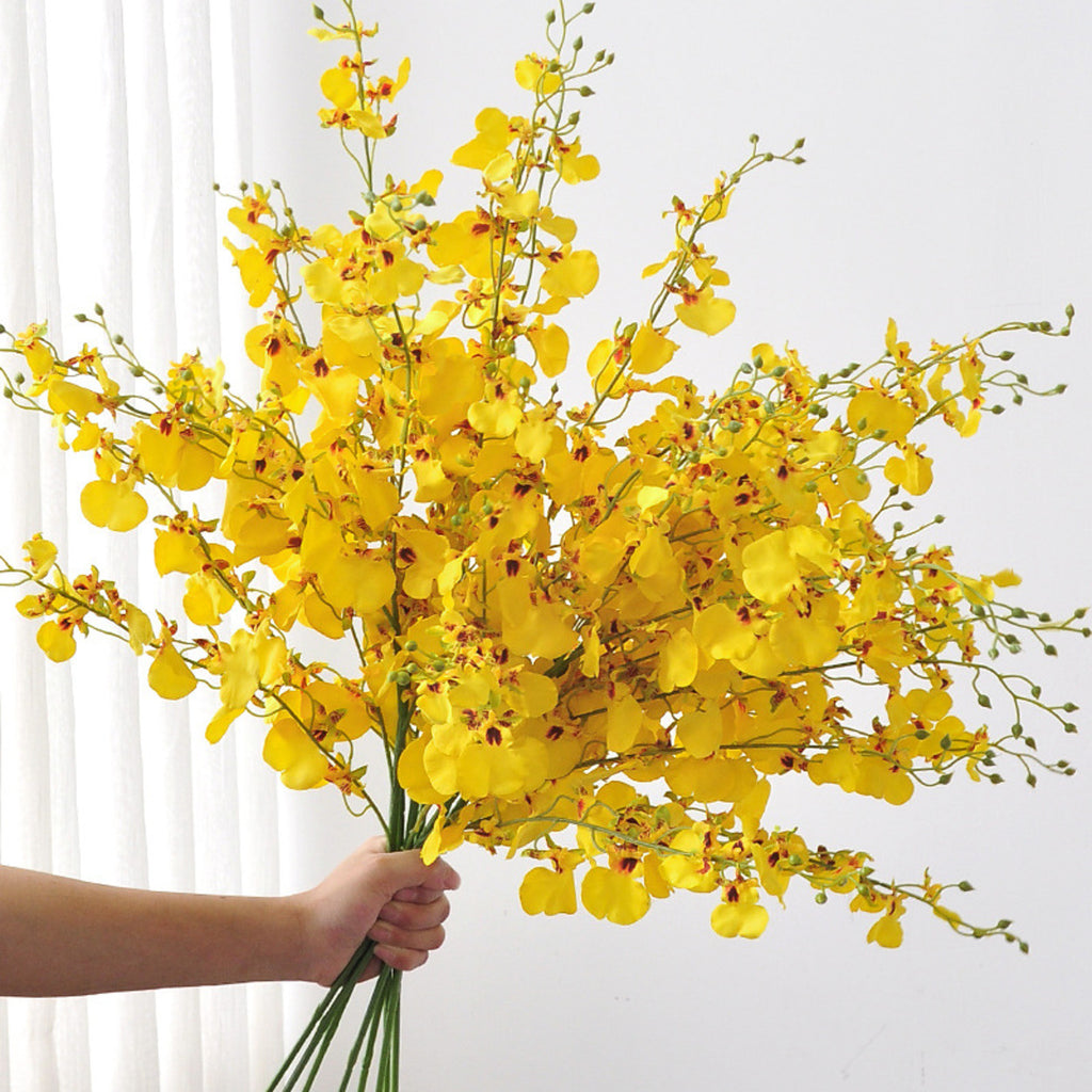 EVERIVELLE Long Artificial Dancing Lady Oncidium Orchid Stem