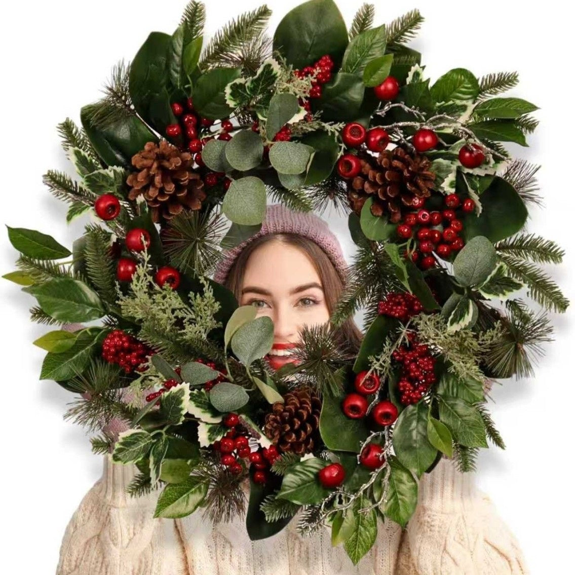 Pine, Berry & Eucalyptus Christmas Wreath