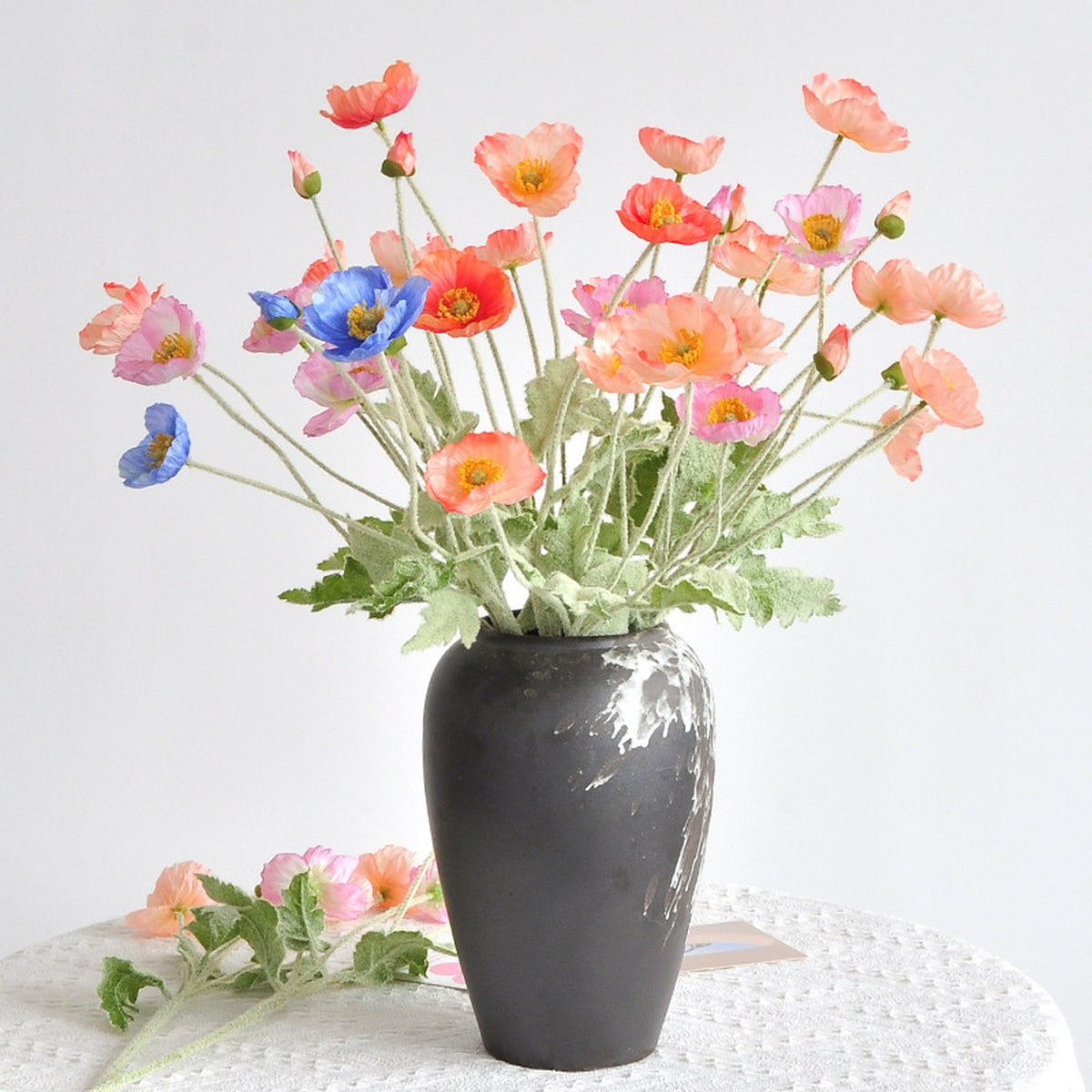 EVERIVELLE Artificial Poppy Flower Stem
