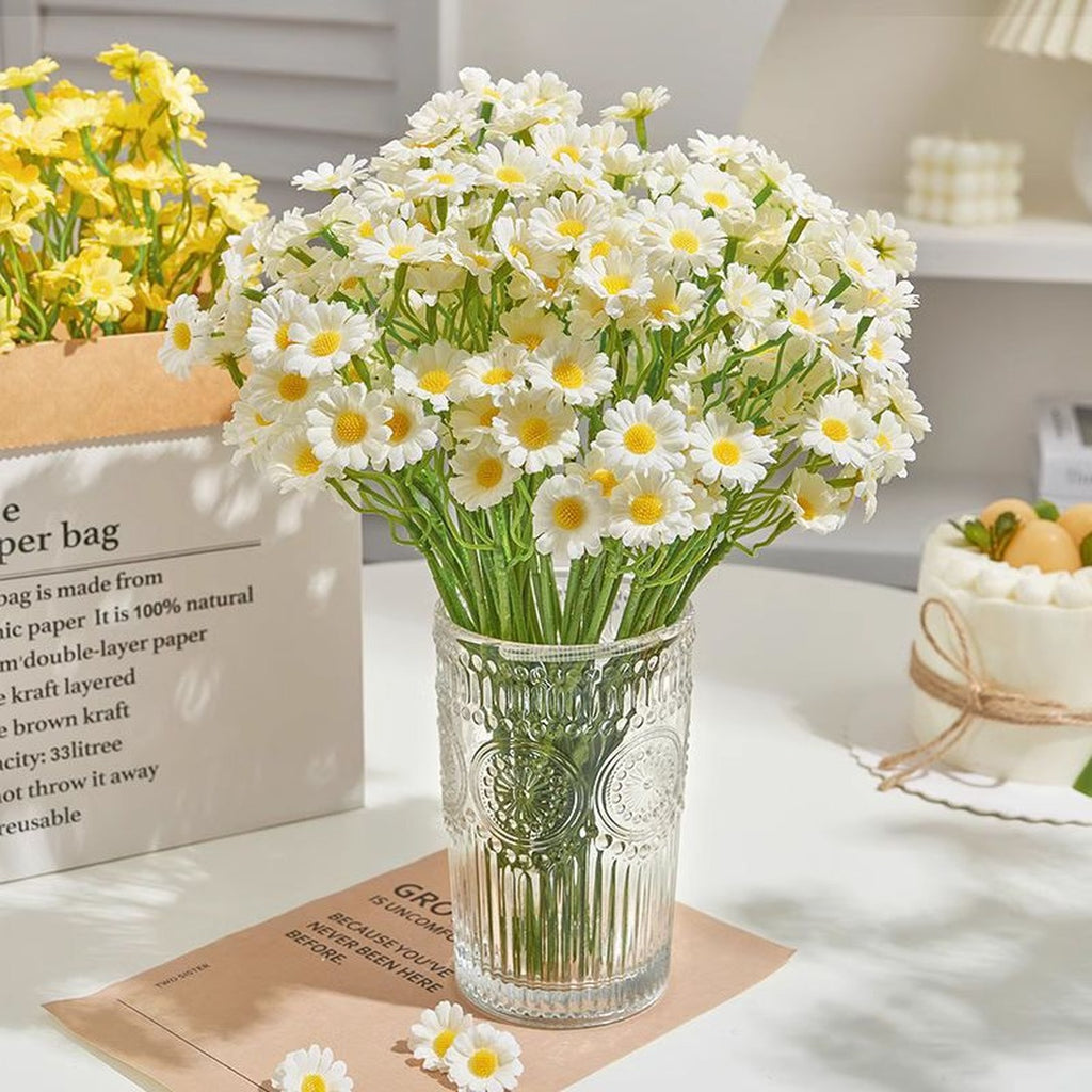 EVERIVELLE Six-Stem Artificial Chamomile Daisy Bundle