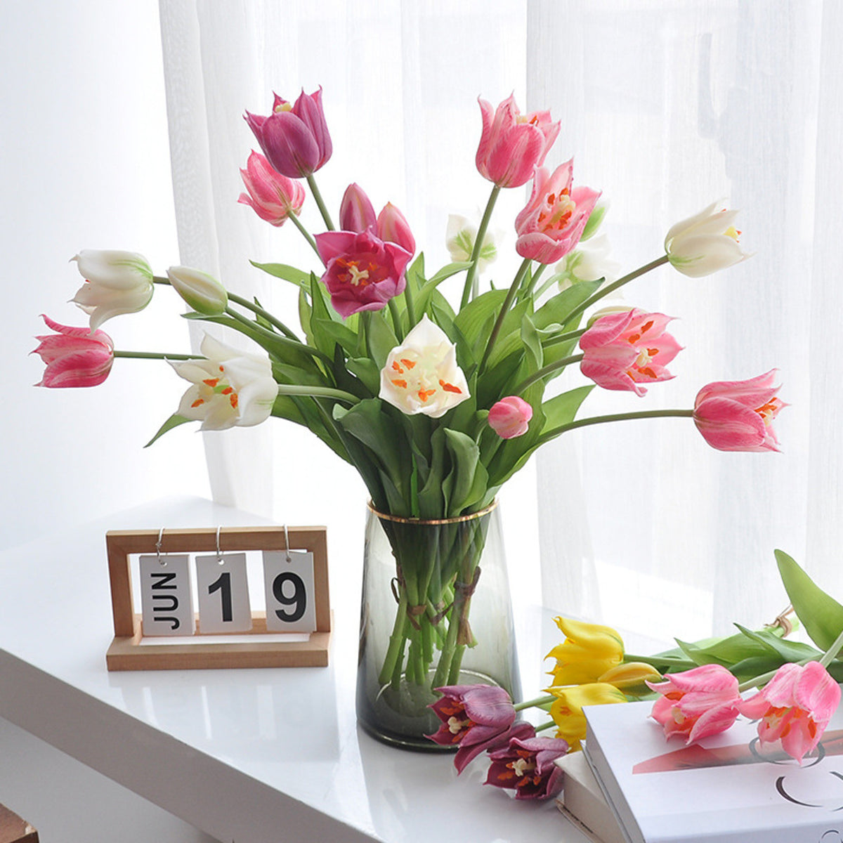 EVERIVELLE Three-Stem Soft-Touch Artificial Tulip Bouquet