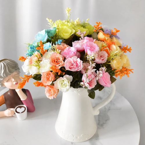 Mini Artificial Rose Bouquet   Elegant Faux Floral Arrangement | EVERIVELLE artificial flowers and garden décor