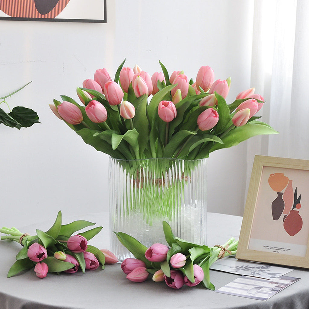 EVERIVELLE Seven-Head Soft-Touch Artificial Tulip Bouquet