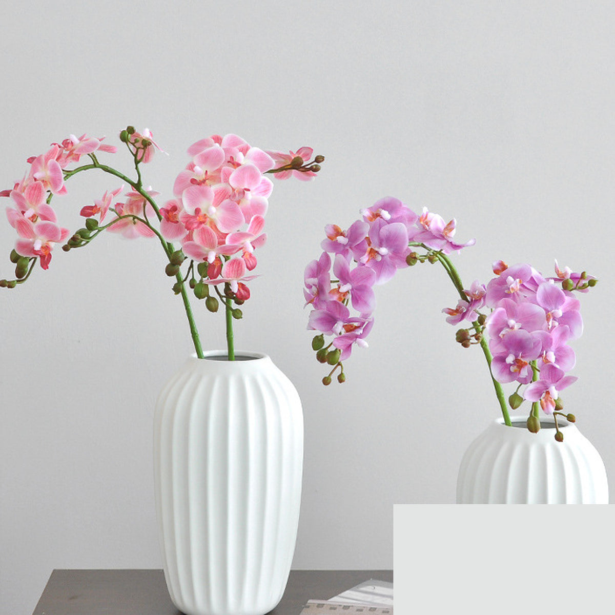 EVERIVELLE 12-Bloom Artificial Phalaenopsis Orchid Stem