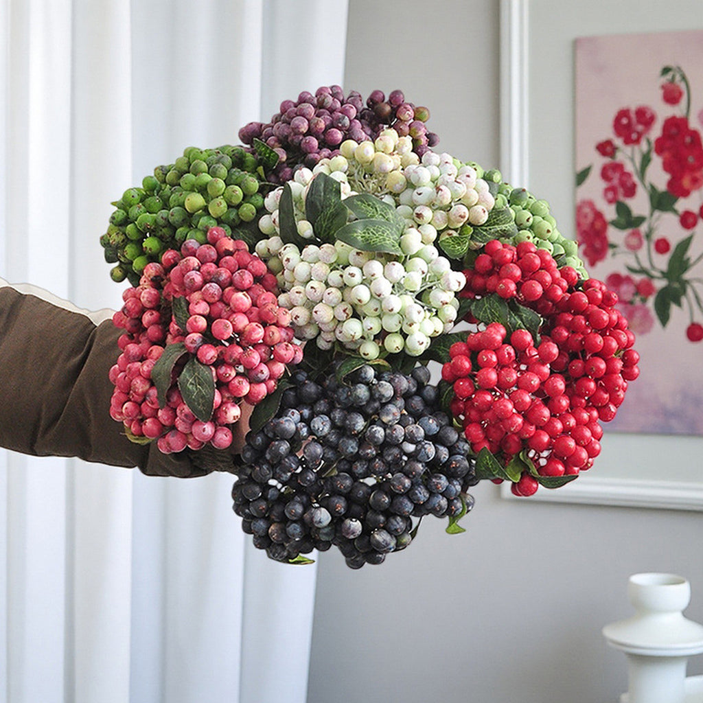EVERIVELLE 11-Inch Five-Stem Artificial Berry Bouquet