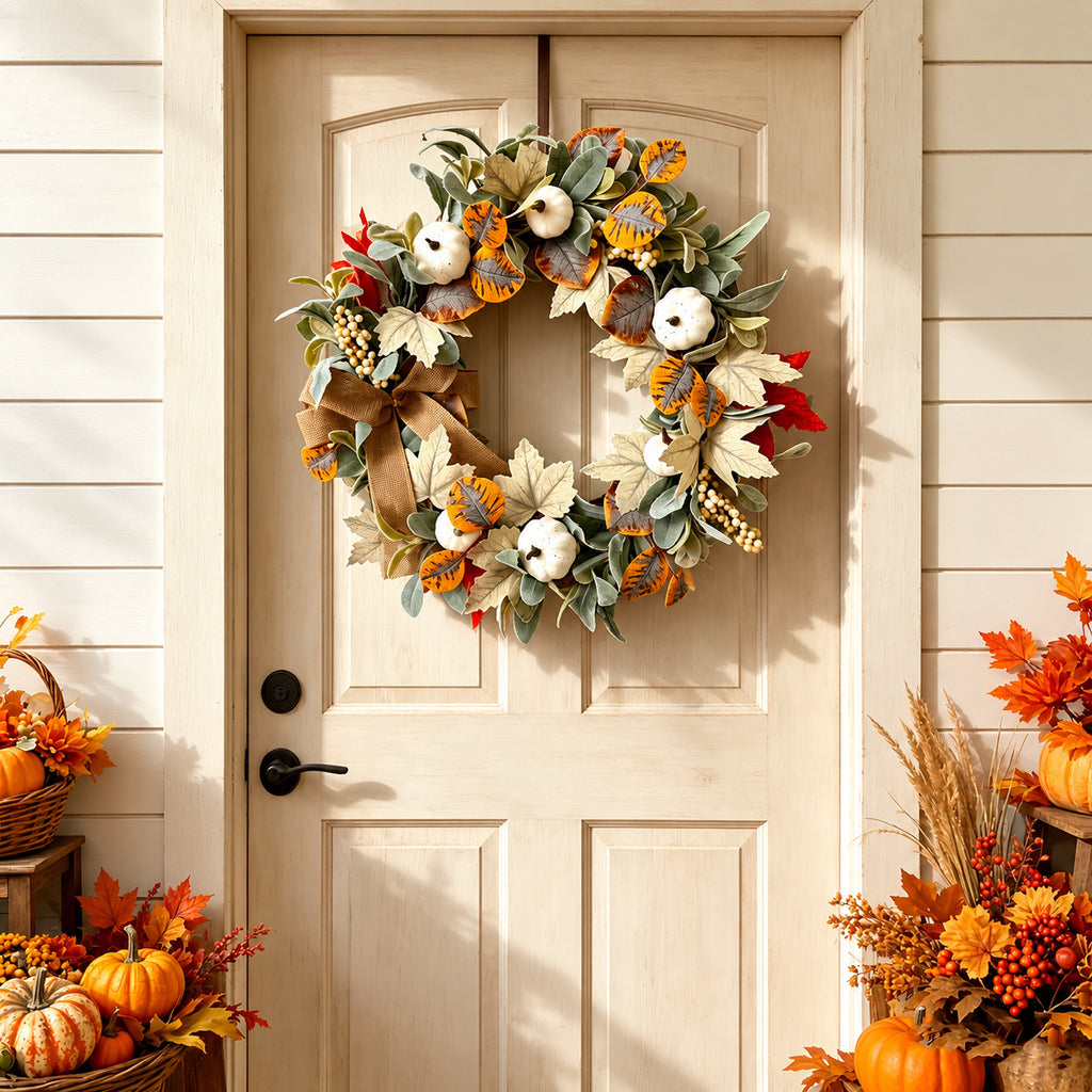 White Pumpkin & Eucalyptus Harvest Wreath