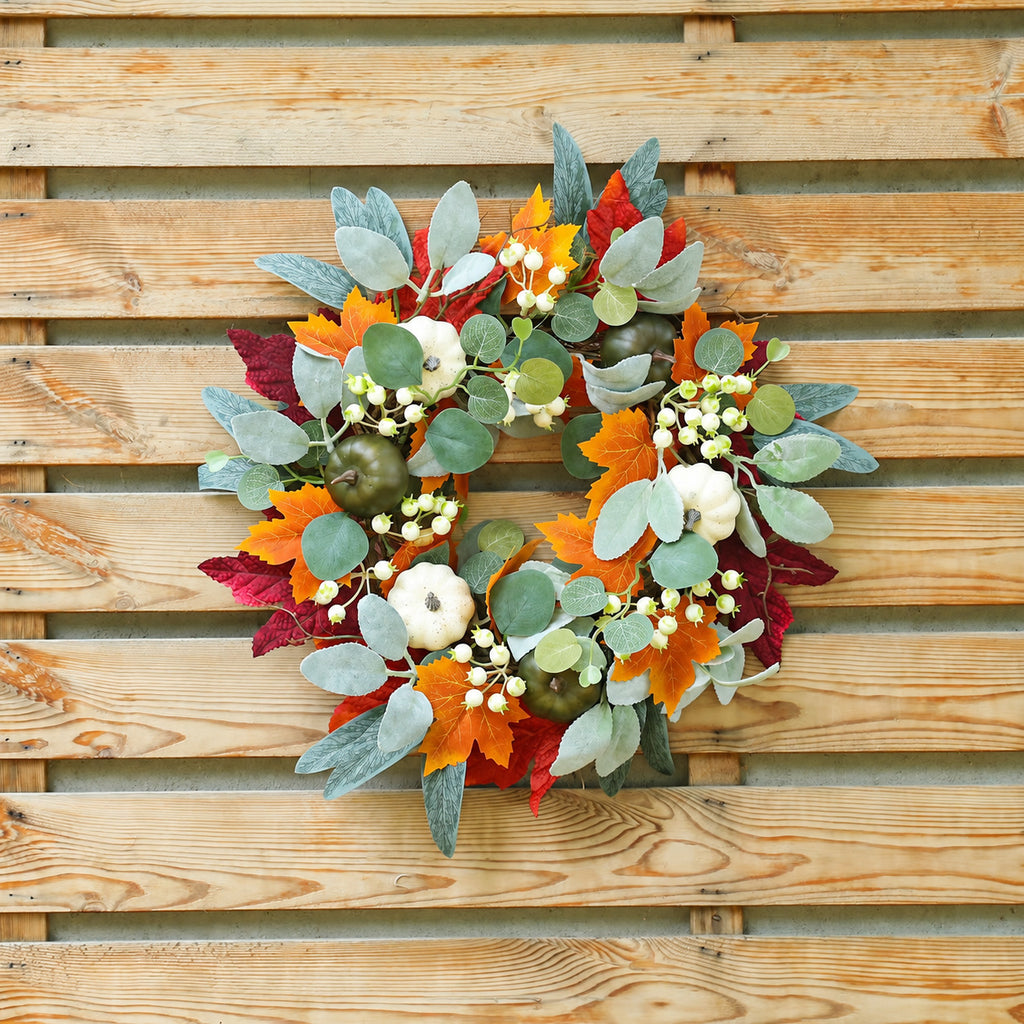 White Pumpkin & Eucalyptus Fall Wreath