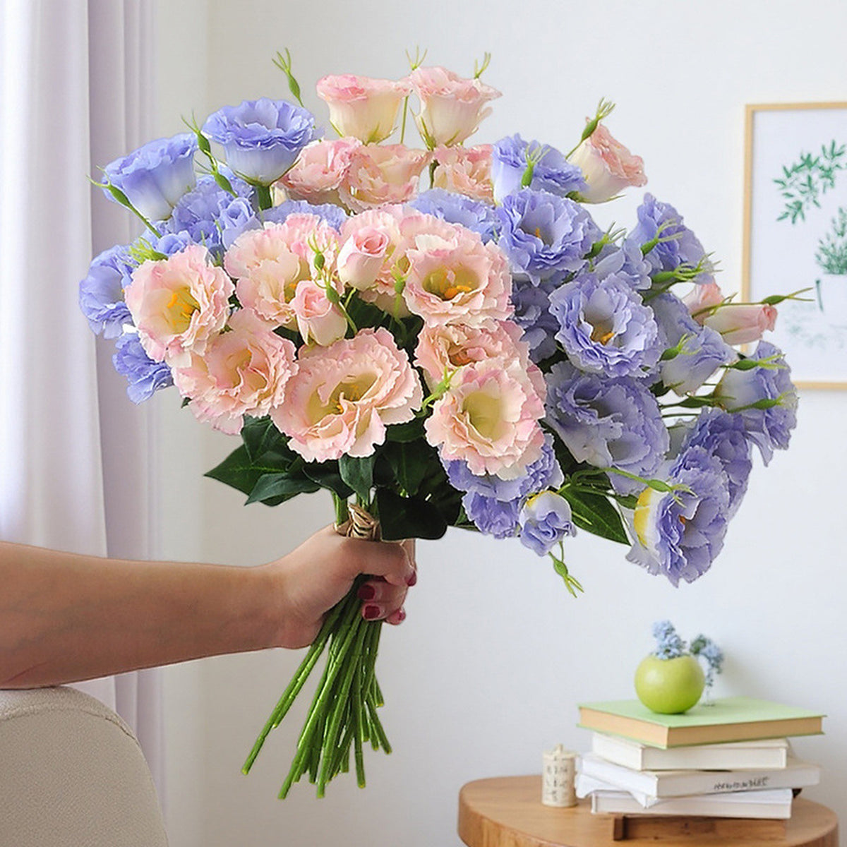 EVERIVELLE 19.7-Inch Five-Stem Artificial Lisianthus Bouquet