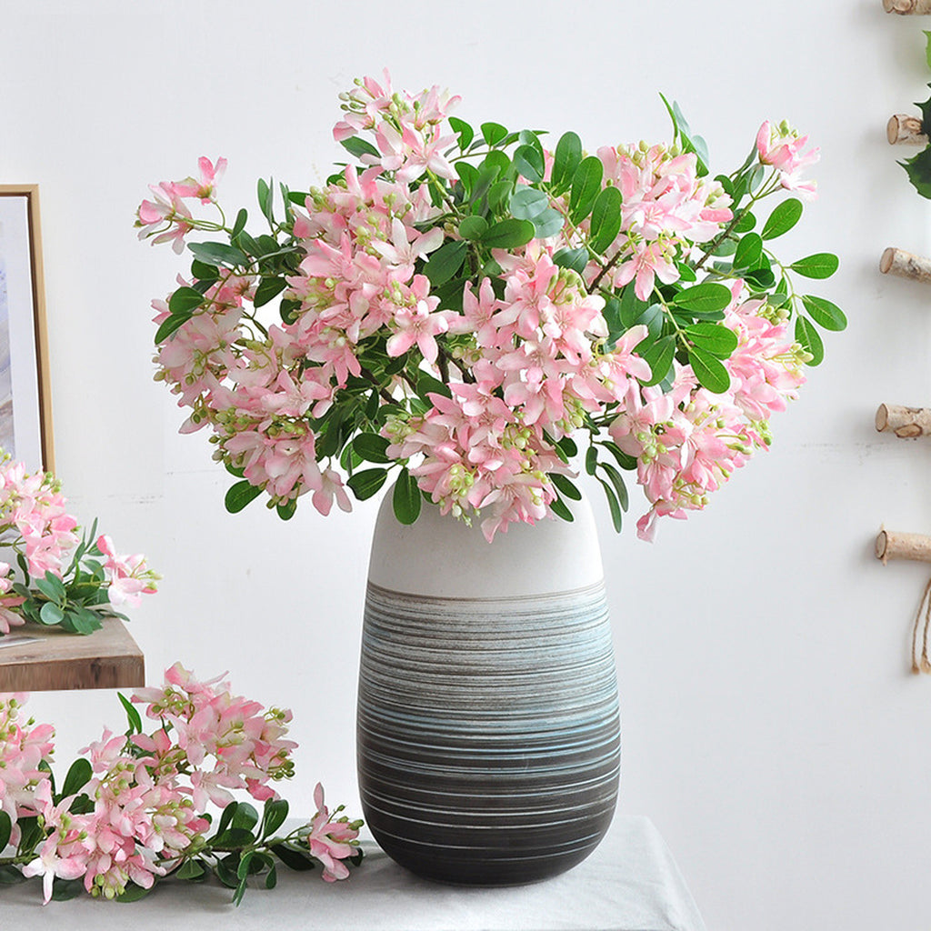 EVERIVELLE 26-Inch Three-Branch Artificial Geranium Blossom Spray