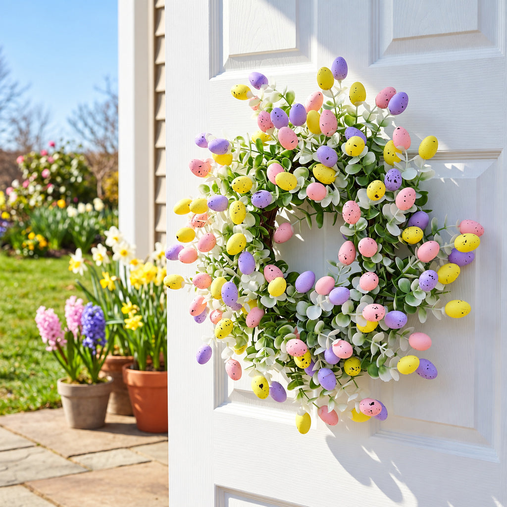 Pastel Speckled Easter Egg Wreath